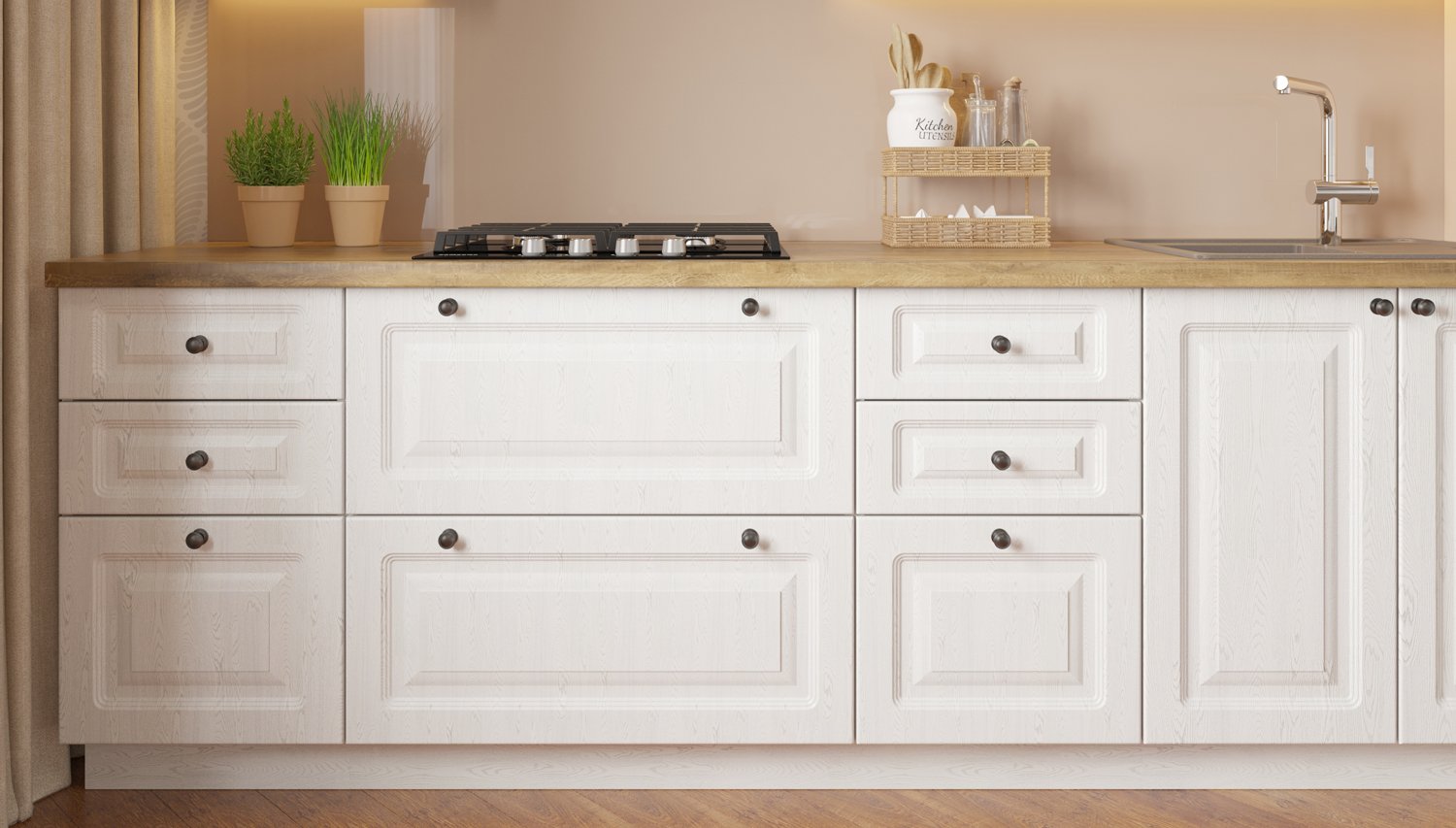 Кухня СК-01. Матовый. Древесный Светлый. МДФ + плёнка. Мебель МЕСТО, Красноярск